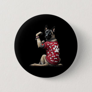 Funny I Liebe Mama Tattoo Belgische Malinois Mama Button