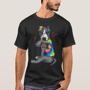 Funny I Liebe Mama Tattoo Pitbull Mama Eigentümer T-Shirt