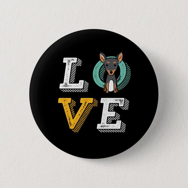 Funny I Liebe Min Button Ich höre mein Hund Welpe  (Vorderseite)