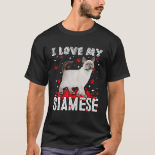 Funny I Liebe My Siamese Valentine Cat Lover T-Shirt