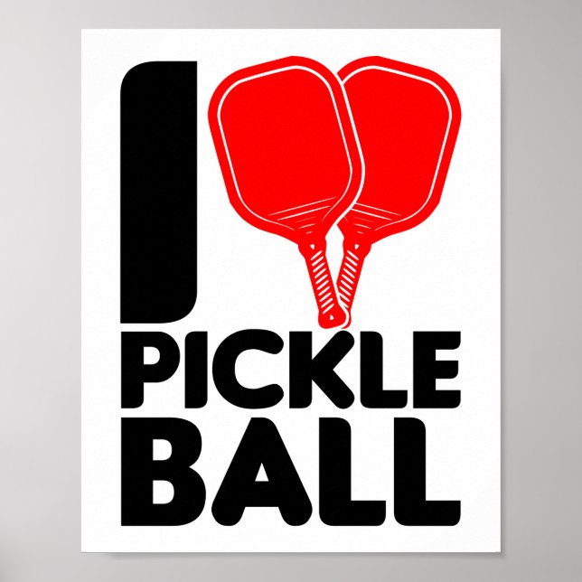 Funny I Liebe Pickleball Herz Poster (Vorne)