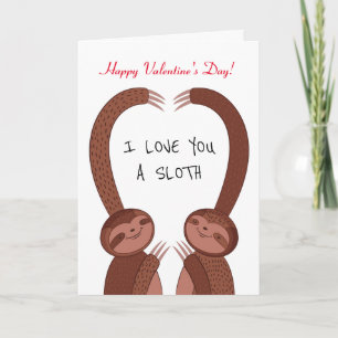 Funny I Liebe Sie ein Sloth Couple Valentinstag Feiertagskarte