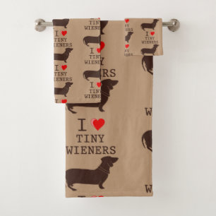 Funny I Liebe Tiny Dackel Dackel Hund Badhandtuch Set