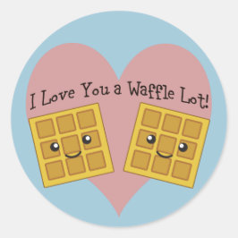 Funny I Liebe You A Waffle Lot Niedliche Kawaii Wa Runder Aufkleber