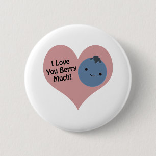 Funny I Liebe You Berry Much Niedlich Kawaii Blueb Button