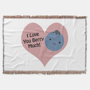 Funny I Liebe You Berry Much Niedlich Kawaii Blueb Decke