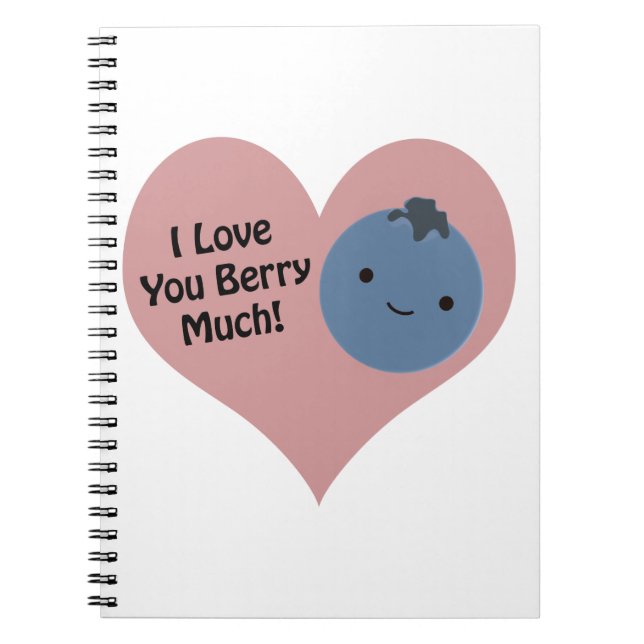 Funny I Liebe You Berry Much Niedlich Kawaii Blueb Notizblock (Vorderseite)