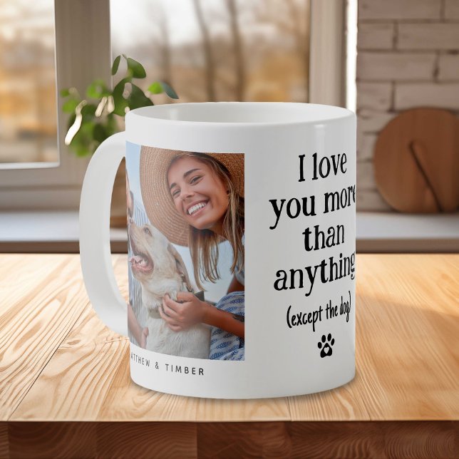 Funny 'I Liebe You' Hund Lover 2 Foto Kaffeetasse (Von Creator hochgeladen)