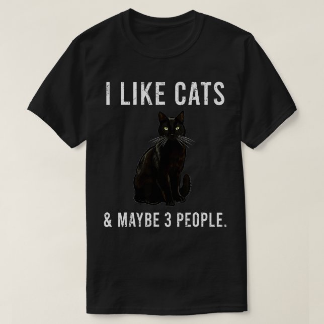 Funny I Like Bombays Cats And Maybe 3 People  T-Shirt (Design vorne)