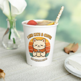 Funny "I Like Cats & Coffee" Disposable Paper Cups Pappbecher