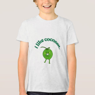 Funny "I Like Coconuts" Kids T-Shirt – Cute Green Tri-Blend Shirt