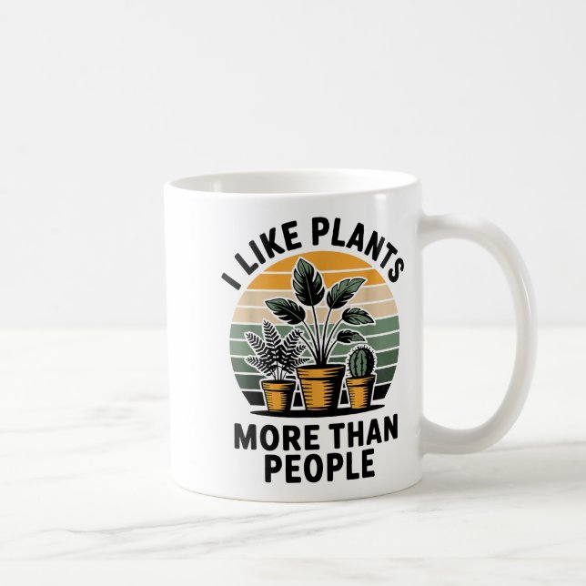 Funny I Like Plants More Than People Design  Kaffeetasse (Rechts)