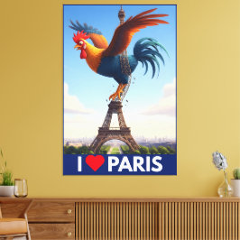 Funny 'I Love Paris' Leinwanddruck