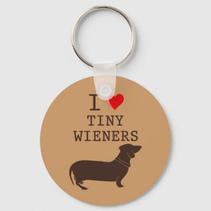 Funny I Love Tiny Wiener Dachshund Schlüsselanhänger