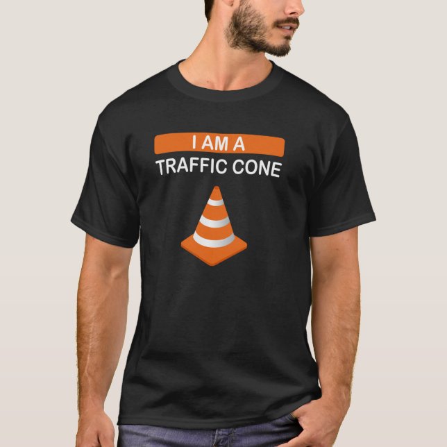 Funny I m A Traffic Cone Halloween Costume Pullove T-Shirt (Vorderseite)