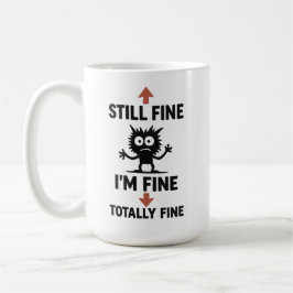 Funny "I m Fine" Arrows Cartoon T - Shirt Kaffeetasse