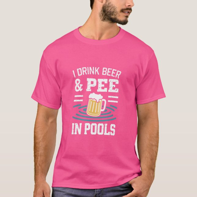 Funny I Piss in öffentlichen Pools Schwimmen Party T-Shirt (Vorderseite)
