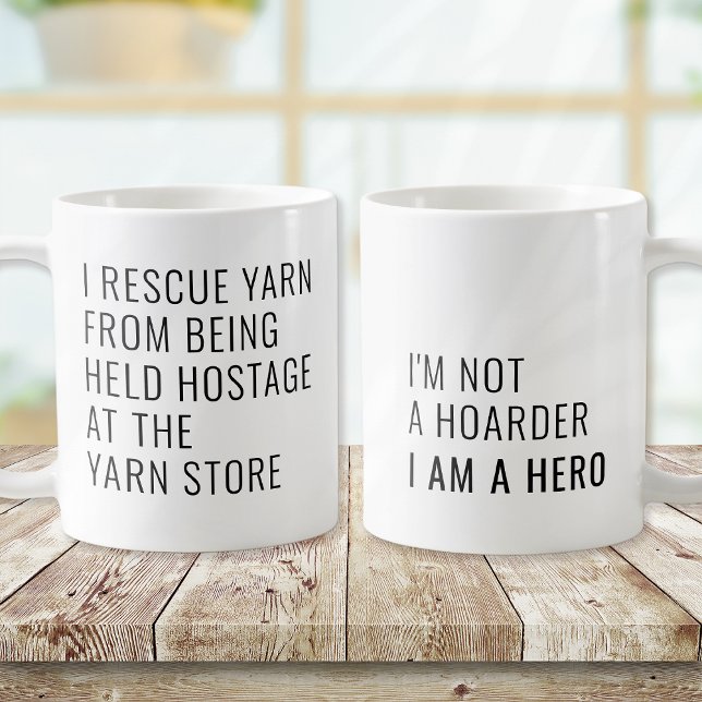 Funny I Rescue Yarn Crochet Lover Kaffeetasse (Von Creator hochgeladen)