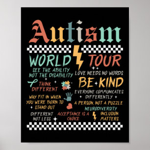 Funny I Rock The Spectrum Autismus World Tour Auti Poster