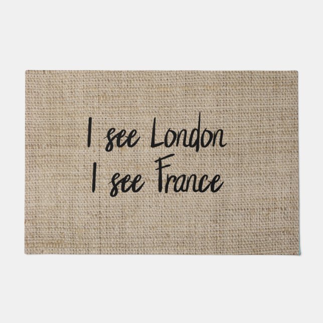 Funny I See London I See Frankreich Fußmatte (Vorderseite)