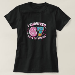 Funny I Survived 67 Days of School Donut 6 7 Meme T-Shirt