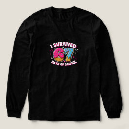 Funny I Survived 67 Days of School - Donut Tri-Blend Shirt