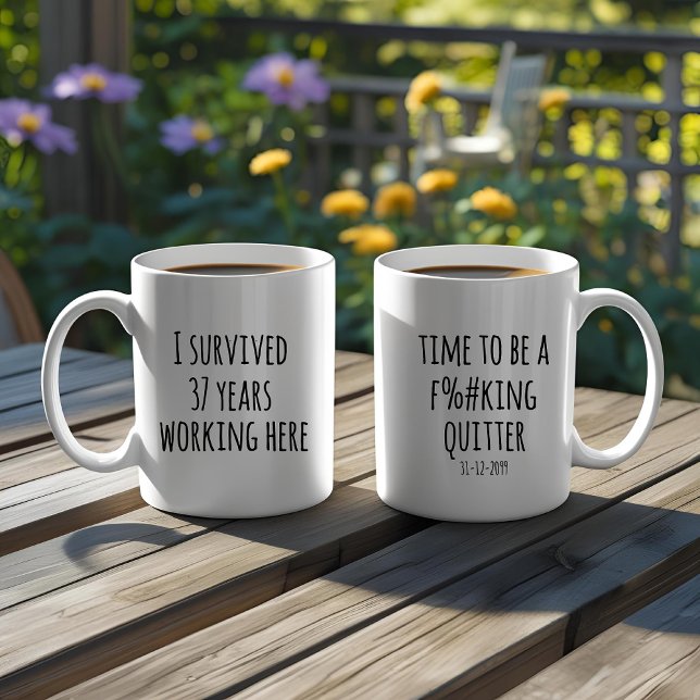 Funny I Survived XX Year Quitter Retirement Gift Kaffeetasse (Von Creator hochgeladen)