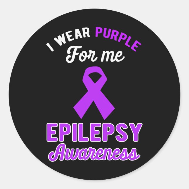 Funny I trägt Lila für mich Epilepsie Awareness Pu Runder Aufkleber (Vorderseite)