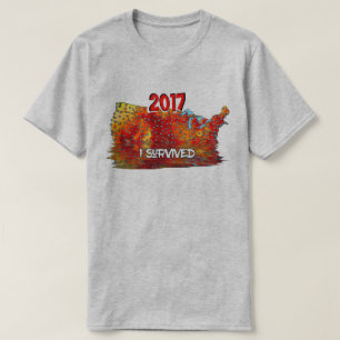 Funny I überlebte US Summer Heat Wave Map T-Shirt