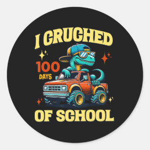 Funny I zerbrach 100 Tage der Schule Dinosaur Truc Runder Aufkleber