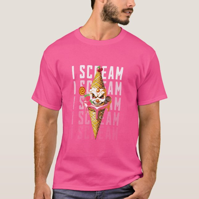 Funny Ice Cream Halloween Leckerei Beängstigend Ev T-Shirt (Vorderseite)