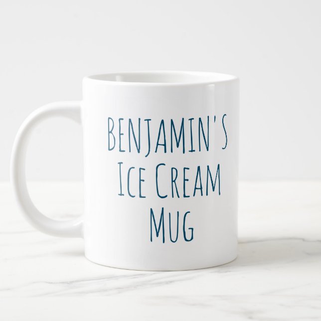 Funny Ice Cream Quote Gag Personalisierter Name Jumbo-Tasse (Links)