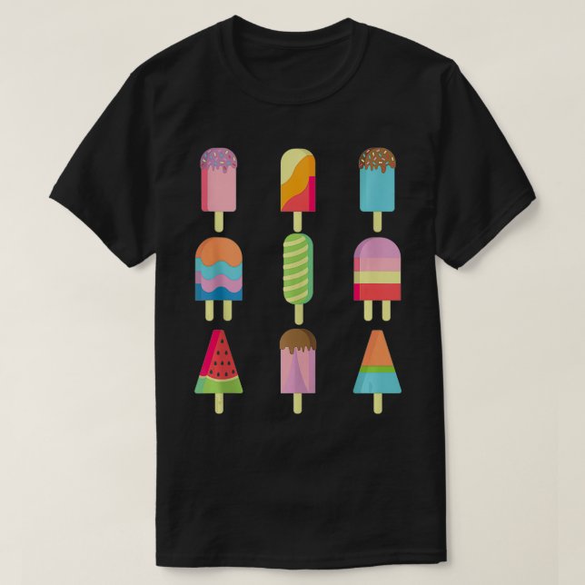 Funny Ice Cream Retro Popsicle T-Shirt (Design vorne)