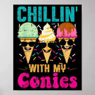 Funny Ice Cream Summer Beach Condes Poster
