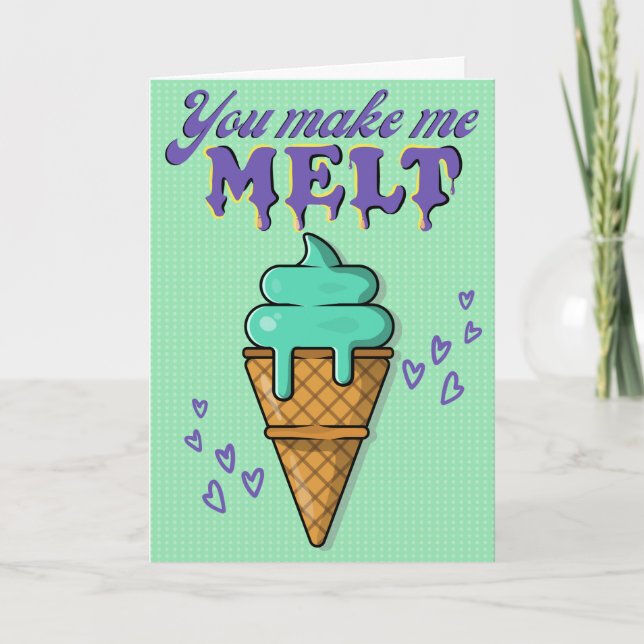 Funny Ice Creme Valentine Card Karte (Vorderseite)