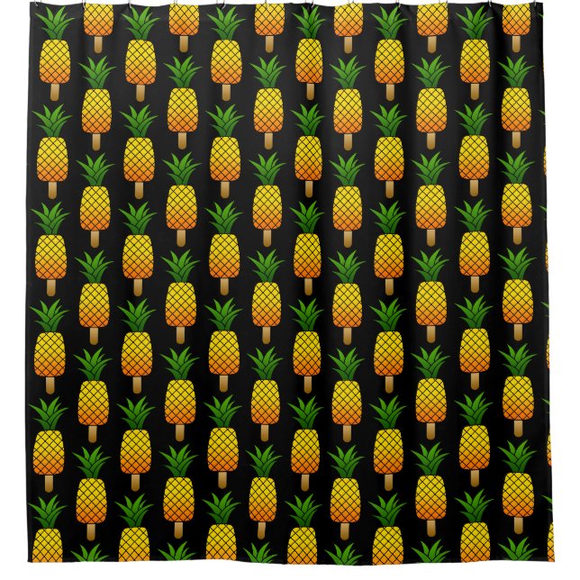 Funny Ice Drop Ananas Erfrischend Sommerfrüchte Duschvorhang (Vorderseite)