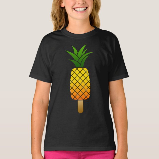 Funny Ice Drop Ananas Erfrischend Sommerfrüchte T-Shirt (Vorderseite)