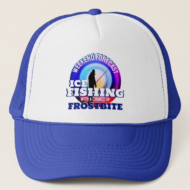 Funny Ice Fishing Frostbite Truckerkappe (Vorderseite)