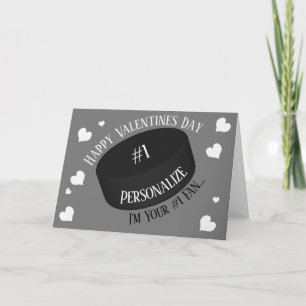 Funny Ice Hockey #1 Fan Valentines Feiertagskarte