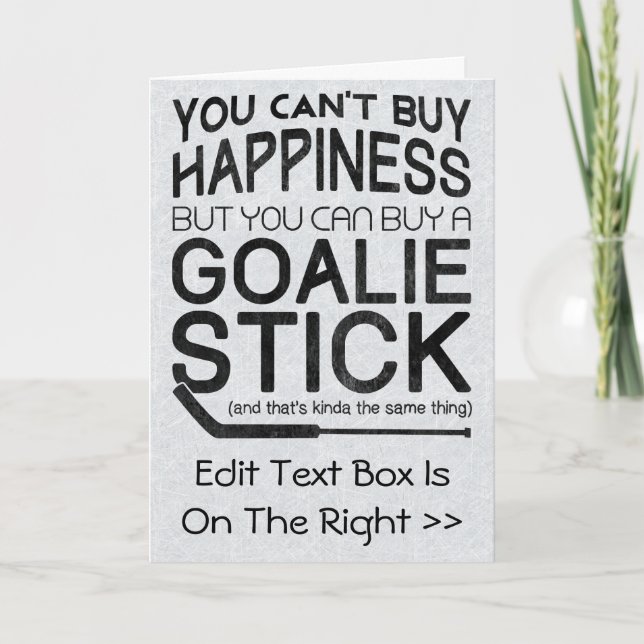 Funny Ice Hockey Goalie Grüße Card Karte (Vorderseite)