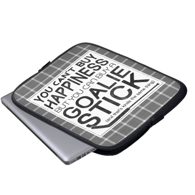 Funny Ice Hockey Goalie Laptop Case (Vorne Knopf)