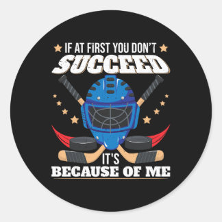 Funny Ice Hockey Goalie  Runder Aufkleber