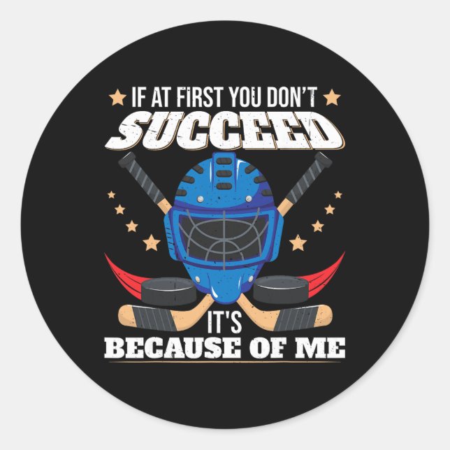 Funny Ice Hockey Goalie  Runder Aufkleber (Vorderseite)