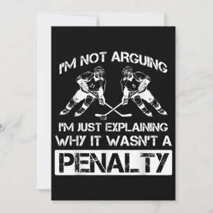 Funny Ice Hockey Player diskutiert Bully Penalty Feiertagskarte