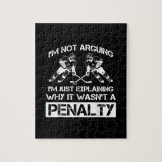 Funny Ice Hockey Player diskutiert Bully Penalty Puzzle
