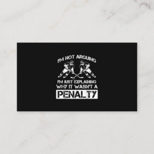 Funny Ice Hockey Player diskutiert Bully Penalty Visitenkarte