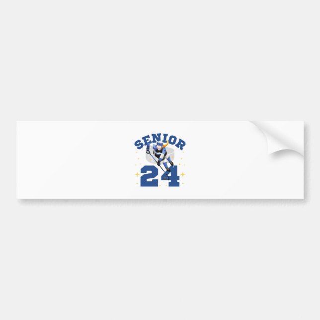 Funny Ice Hockey Senior 2024 Autoaufkleber (Vorne)