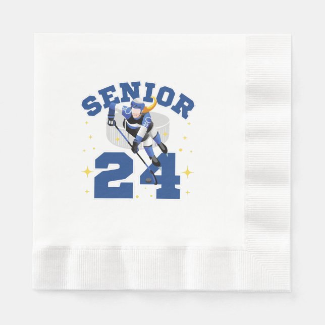 Funny Ice Hockey Senior 2024 Serviette (Vorderseite)