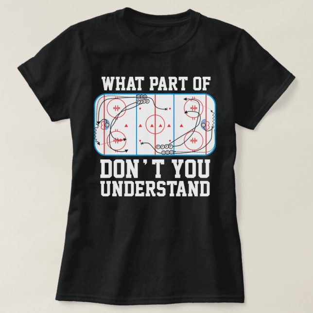 Funny Ice Hockey Tactics Classic T Shirt (Design vorne)