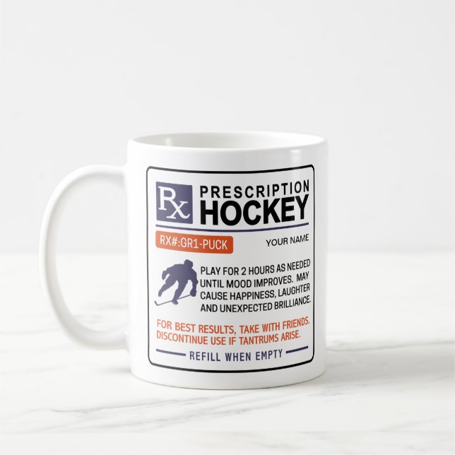 Funny Ice Hockey Tasse Prescription Design (Links)